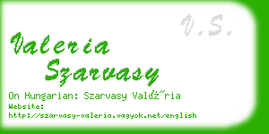 valeria szarvasy business card